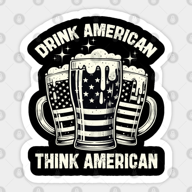 Beer American Flag Sticker by JessArty